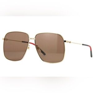 Gucci Gold and Brown Sunglasses
